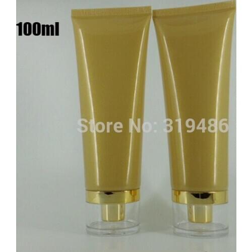 300pcs/lot 100ml gold soft tube,100g skincare cream package,100cc plastic lip tube , cosmetic packaging,cosmetic container