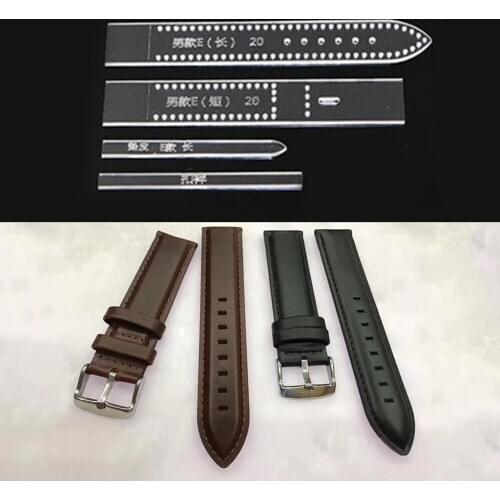 4pcs/Set 18mm/20mm DIY Leather Craft Acrylic Watch Strap Band Stencils Templates