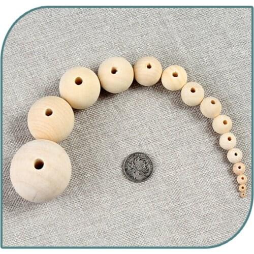 5/4000PCS Wooden bead on string Round Loose for macrame DIY 6/14/18/22/40/50mm for Jewelry Making Bracelet Necklace tassel