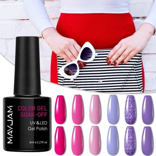 8ml 6pcs Nail Gel Polish Set Red Colors Gel Polish Dark Red Wine Series Nail Polish Soak Off Long Lasting UV LED Nail Varinish