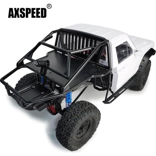 AXSPEED Body Cab & Back-Half Cage Frame Chassis for Traxxas TRX4 SCX10 90046 Redcat GEN 8 Scout II 313/324mm 1/10 RC Crawler Car