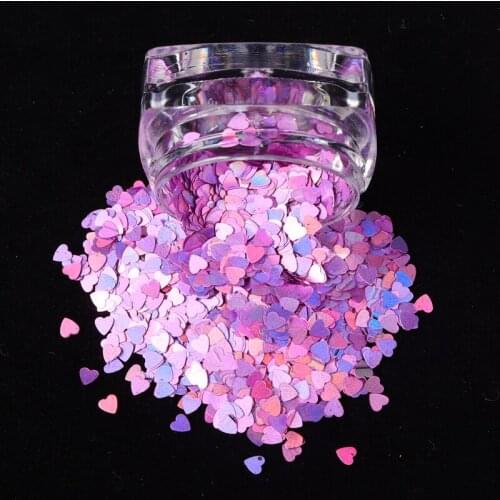 Sparkly Nail Art Glitter Flakes Love Heart Shape Shiny Sequins For Nail Art Decorations Paillette Manicure 3D Nails DIY Polish
