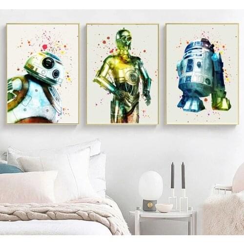 Disney Star Wars Imperial Stormtrooper Movie Watercolor Posters and Prints Canvas Wall Painting Science Film Pictures for Room