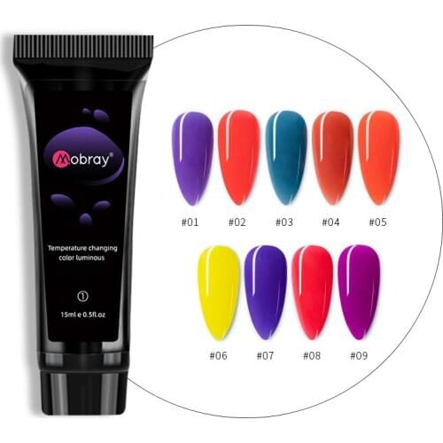 Nails Gel-Polish Luminous Extend Nail-Builder Extension Glue Sculpting Hard Varnish Manicure 9 Color 15ml Temperature Change Gel