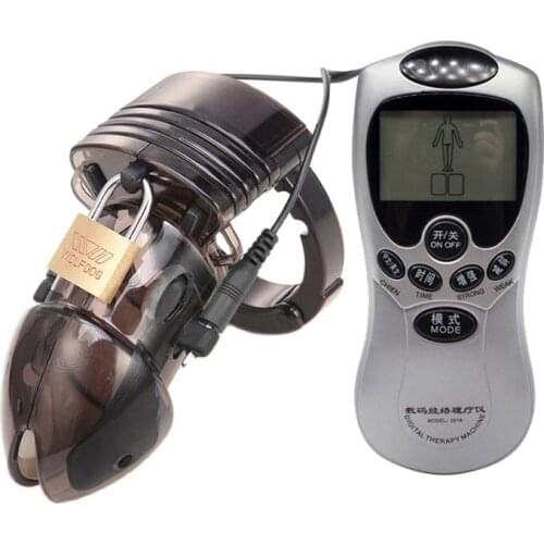 Adult Toys Electric Shock Penis Chastity Cage Sex Toys Electro Shock Penis Cage Masturbator Chastity Device Sex Toys For Men Gay