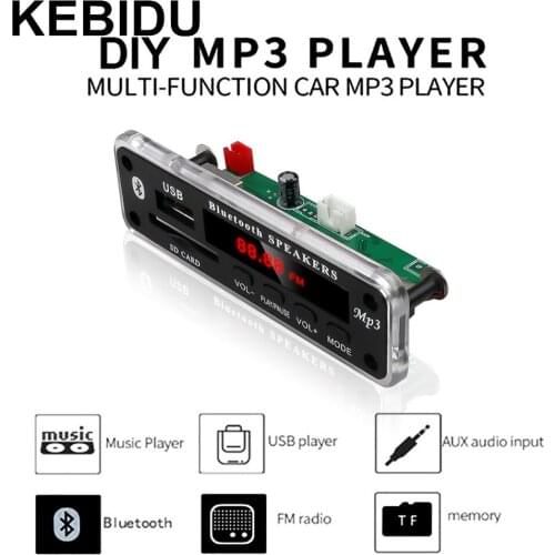 KEBIDU V19 Wireless Bluetooth 5-12V MP3 WMA Decoder Board Audio Module USB Radio MP3 Players For Car