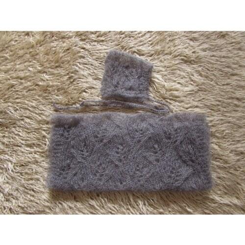 Hot Sale Mohair Baby Wrap and Hat Crochet Baby Outfit Knit Newborn Wrap and Bonnet Baby Clothes Newborn Bonnet Photography Props