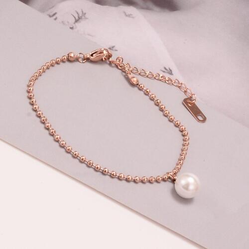 Fashion Barefoot Beach Accessories Rose Gold Color Stainless Steel Link Chains Beads Leg Bracelets For Women Bransoletki Na Noge