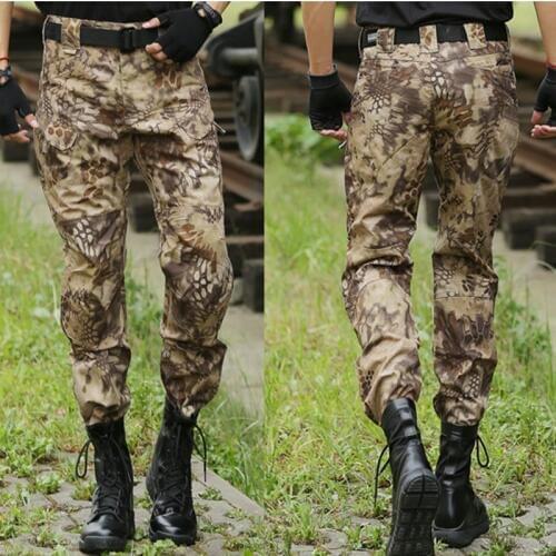 Army Fans Male Outdoor Training Camouflage Tactical Combat Pants Men Hunting Camping Hiking Overall Cargo Sportwear Trousers