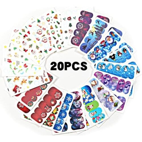 Cartoon Nail Sticker Christmas Nail Art Decal Manicure Decorations Water Transfer Sliders for Nails