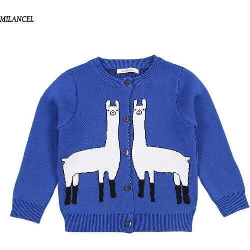 MILANCEl 2018 New Girls Sweaters Knitted Boys Clothing Giraffe Style Kids Sweaters Cotton Girls Cardigans Kids Knitwear