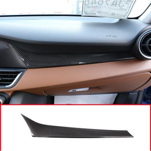 Real Carbon Fiber Car Passenger Decoration Panel Cover Trim For Alfa Romeo Giulia 2017-2019 Auto Accessories