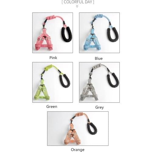 Personalized All Seasons Nylon Dog Harness Leashes Quick Release Puppy Kitten Solid Color Collars Adjustable Breakaway Harness