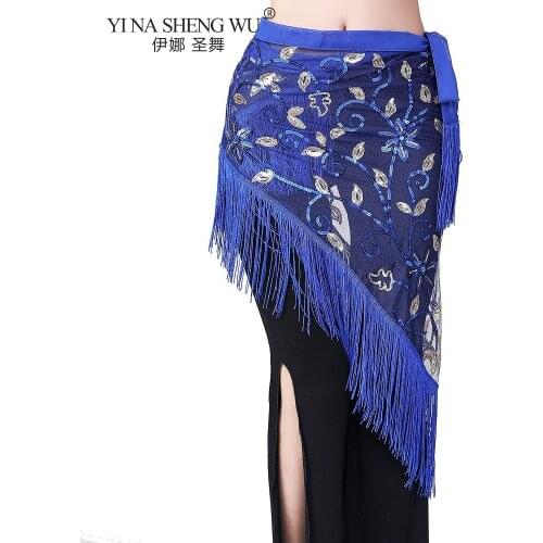 New Belly Hip Scarf Tassel Sequin Hip Scarf Indian Dance Latin Dance Belly Dance Hip Scarf Performance Sequin Triangle Scarf