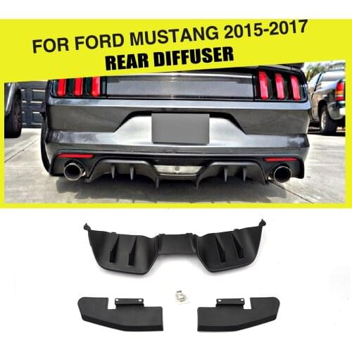 PP Car Rear Diffuser Lip Bumper Spoiler Protector For Ford Mustang GT V6 V8 Coupe 2 Door 2015 - 2017
