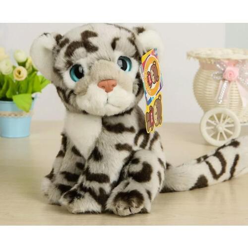 18cm Lifelike Snow Leopard Stuffed Toys Big Eyes Leopard Plush Toys Simulation Cute Wild Animals Plush Toy Gifts For Kids