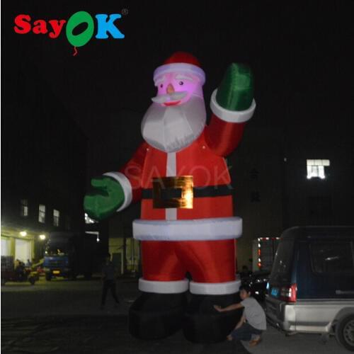 Sayok 16.4 Feet Inflatable Santa Claus with Led Lighting Giant Inflatable Santa Old Man for Christmas Decoration Outdoor Use