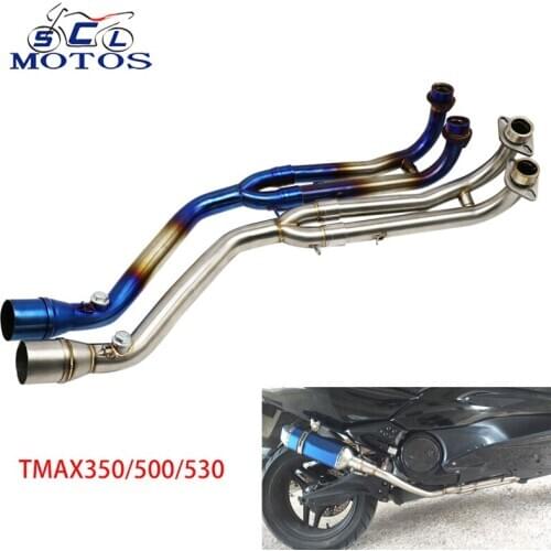 Sclmotos- 50.8mm Motorcycle Exhaust Complete System Header Pipe for Yamaha T-MAX TMAX 500 530 T-MAX 500 530 2001-2016 Silver