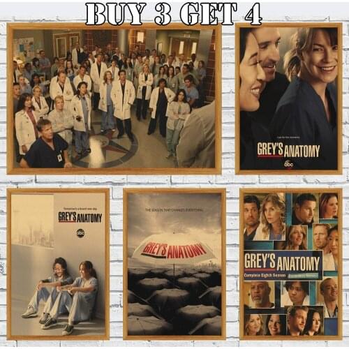 GreyS Anatomy Kraft Paper Posters And S For Living Room Nordic Decor Home Decor