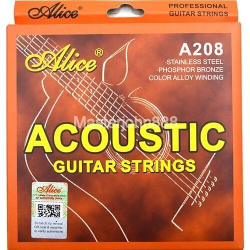 Alice A208-L/SL Acoustic Guitar Strings Phosphor Bronze Color Alloy Wound Strings 1st-6th Strings Free Shippng