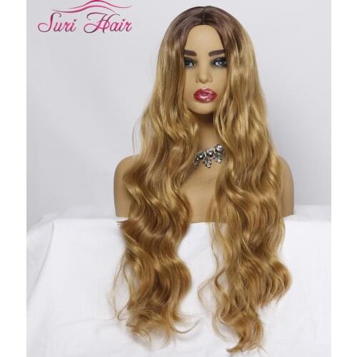 Suri Hair long Loose Wave womens wig Ombre dark brown blonde wigs synthetic hairpieceHeat Resistant Fiber Hair can be Cospaly