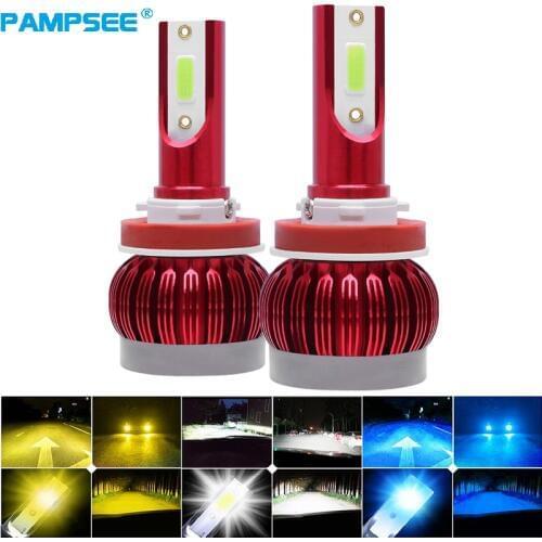 PAMPSEE 2x H7 LED H11 H4 Hi/Lo H1 H3 H8 HB1 HB3 HB4 HB5 H9 9006 9005 Car Headlight Bulbs 80W 12000LM 3000K 6000K 8000K DOB FS35