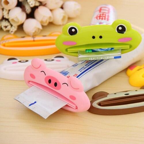 Cartoon Animals Toothpaste Extruder Squeezer Tube Cleanser Squeezer Dispenser Rolling Holder Plastic Bathroom Accessories