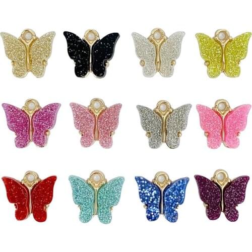 Diy Jewelry Necklace Earring Accessories Alloy Bright Butterfly Bracelet Small Pendant Crafts Jewelry Making Supplies Charms