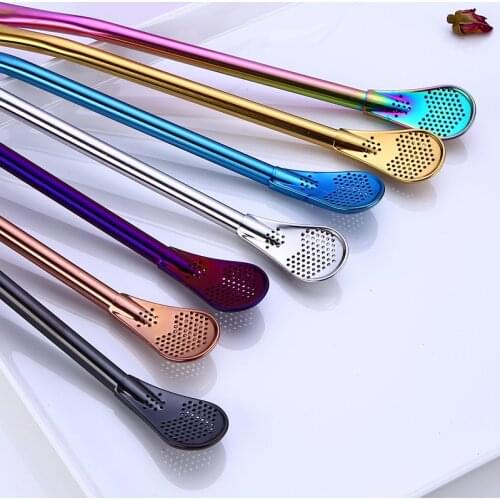 1PC Handmade Washable Straw Filter Stainless Steel Tea Bombilla Gourd Creative Drinking Straw