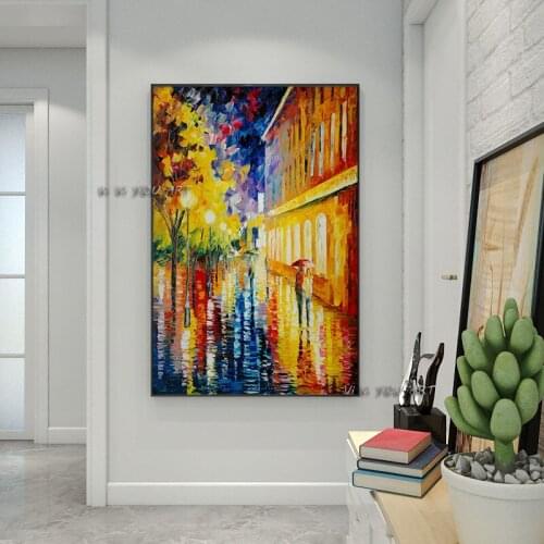 100% Handmade Abstract Oil Painting Landscape Minimalist Wall Art On Canvas Modern For Living Room Bedroom