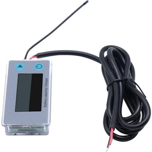 2 in 1 Digital Display Motorcycle 10-100V Voltmeter Temperature Battery Display with Alarm Multi-function Gauge for Motor Bike