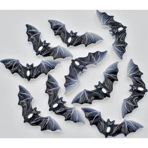 20pcs 13*35mm Painting Resin Black Bat Flatback Stone Child Scrapbook Craft/Christmas F185