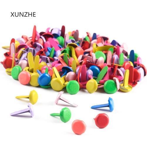 200Pcs 8*17mm Mushroom nail childrens handmade DIY material clothes round square brads for scrapbooking, decoration fasteners