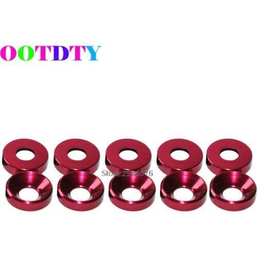 2020 New 10PCS/lot Red Anodized Countersunk Head Bolt Washers Gaskets Aluminum Alloy