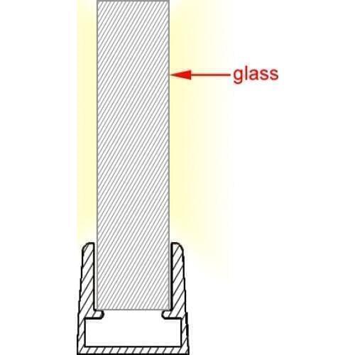 Aluminum LED profile without any cover for inserting 8mm tempered glass and for showcase or shop window lighting application