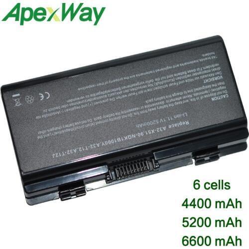 ApexWay 11.1v 6 cells laptop battery for Asus 90-NQK1B1000Y A31-T12 A32-T12 A32-X51 T12C 12Er T12Fg T12Jg T12Mg X51H X51L