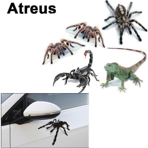 Atreus Car Styling 3D Cool Spider Stickers Covers For BMW e46 e39 e36 Audi a4 b6 a3 a6 c5 Renault duster Lada granta