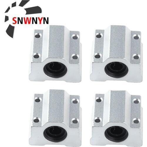 4PCS SCS8UU Bearing Slide Block Linear Motion Bushing SC8UU SC10UU SCS12UU SCS16UU 20UU 25UU Linear Shaft CNC 3D Printer Parts