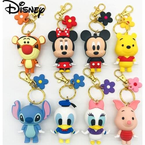 Disney Cute Doll Keychain Cartoon Figurine Key Chains Mickey Minnie Mouse Daisy Donald Duck Keyrings Key Chains Accessories