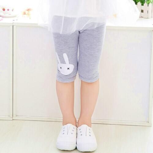 Children Girls Leggings Summer Knee Length Pants Capris Cute Rabbit Printed Girls Pant Children Kids Trousers Leggings For Girls