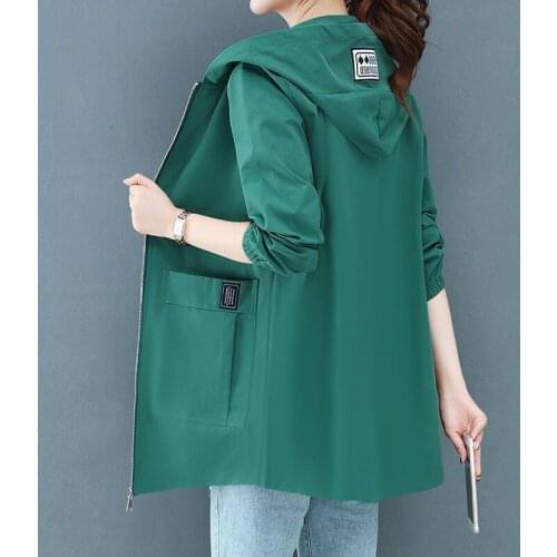 ENLU Women's Hooded Trench Coats