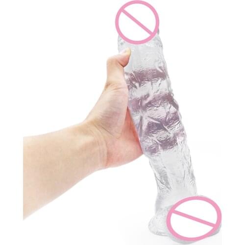 Crystal Huge and Long Dildo Suction Cup Realistic Glans Big Penis Adult Toys for Couples Sex Clearance Insert Vagina Anal Plug