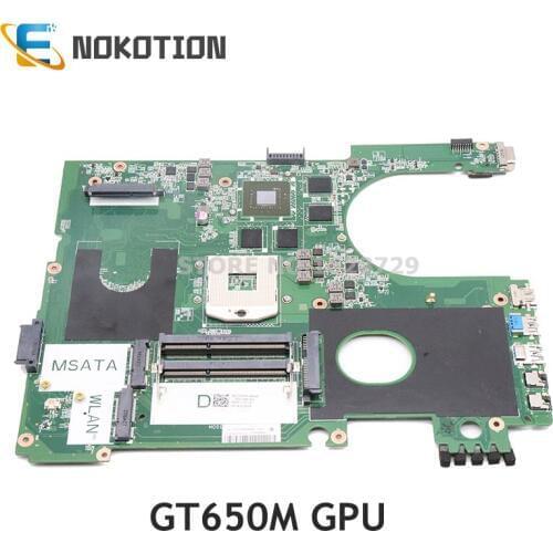 NOKOTION DA0R09MB6H1 REV H CN-072P0M 072P0M For Dell inspiron 17R 7720 laptop motherboard HD4000 GT650M GPU DDR3