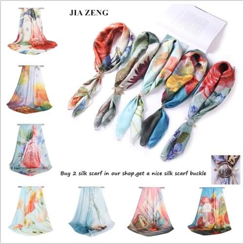 Square Scarf Hair Tie Band For Business Party Women Elegant Small Skinny Flower Head Neck Silk Scarf lady wrap foulard 70*70CM