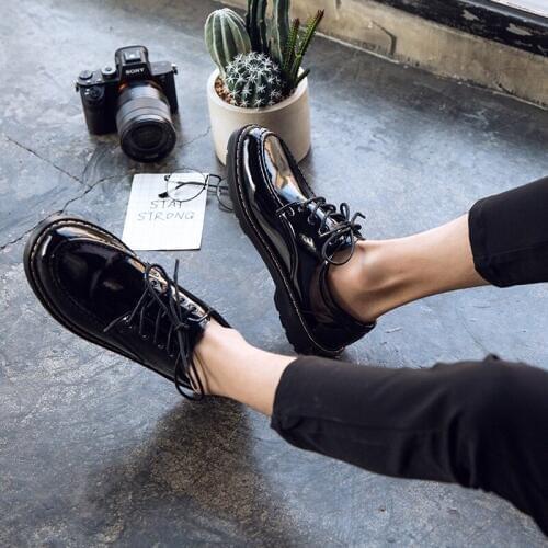 2018 Summer Shoes Mens Black Korean Style Of Wild Students Casual Shoes Mens Round Head Shiny Shoes