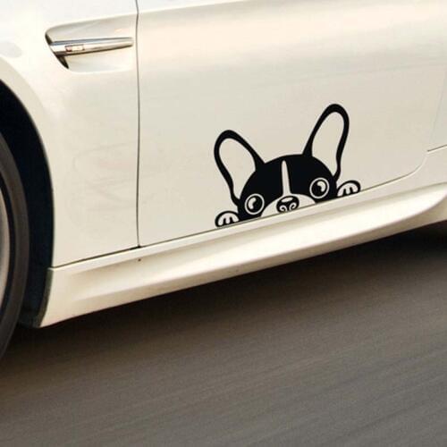 Popular Funny Pet Cute Dog Lovely Bulldog Stickers Waterproof Cool Car styling Decal Wall Racing Motorcycle Bike Car Stickers
