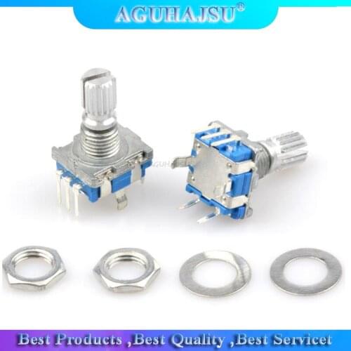2PCS Plum handle 15mm rotary encoder coding switch / EC11 / digital potentiometer with switch 5 Pin