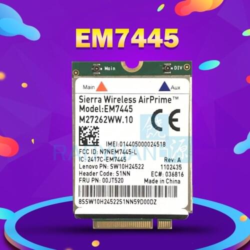 Sierra Wireless AirPrime EM7445 LTE-FDD LTE-TDD HSPA+ 3G 4G WWAN Network Adapter Card