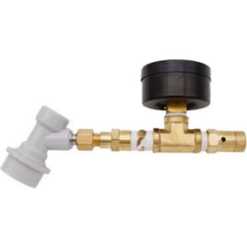 Ball Lock Spunding Valve with Gauge Adjustable Pressure Relief Valve Assembly with Gauge Beer Brewing Equipment