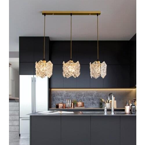 Dining room chandelier modern light luxury simple Nordic dining room bar table aisle light creative personality three-head lamp